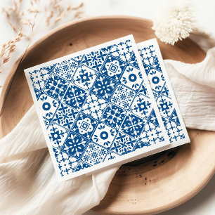 Blue Tile Santorini Greek/ Spanish themed Napkin