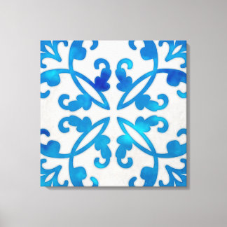 Blue tile wall art 24x24