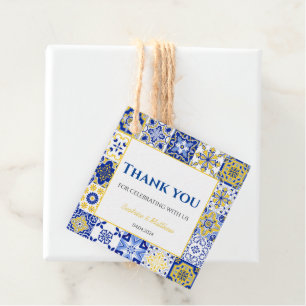 Blue Tiles Amalfi Wedding Lemon Bridal Thank You Favour Tags