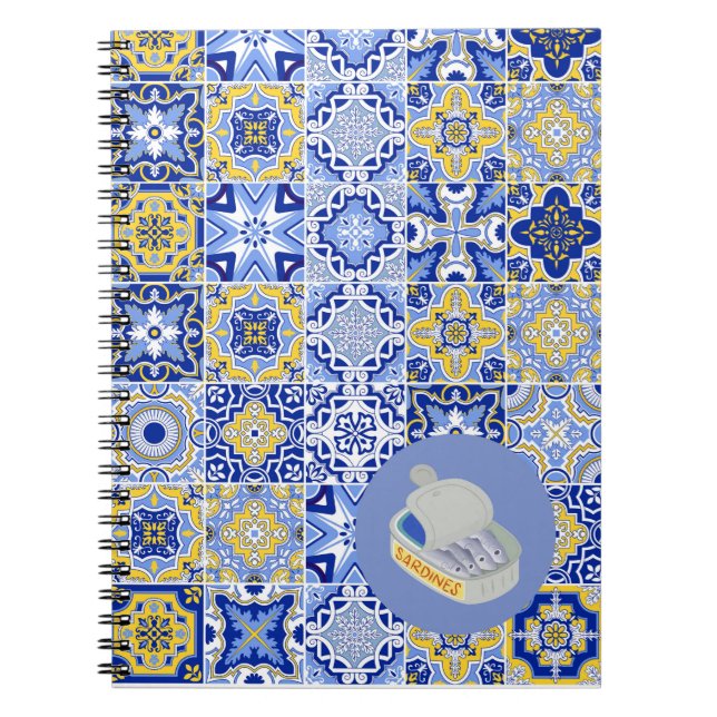  Blue Tiles and Sardines Notebook (Front)