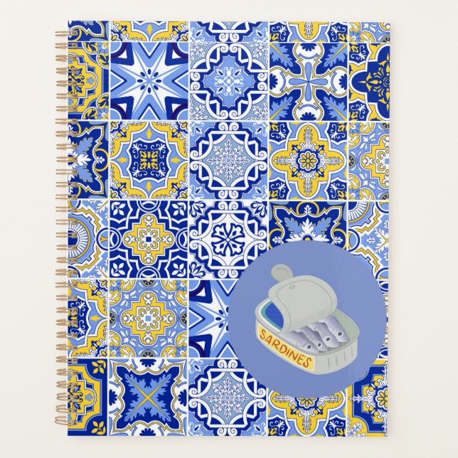  Blue Tiles and Sardines Planner (Front)