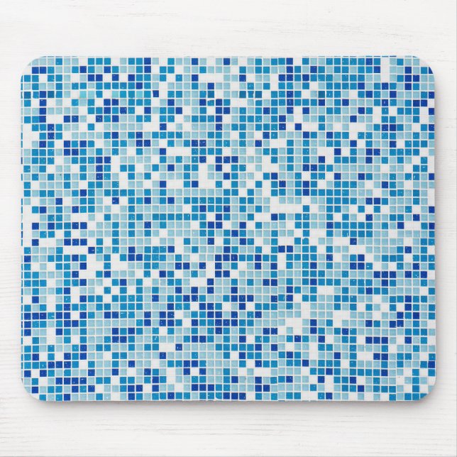 Blue tiles background mouse pad (Front)