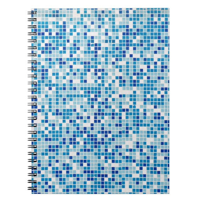 Blue tiles background spiral notebook (Front)