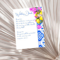 Blue Tiles Bougainvillea lemons elegant wedding