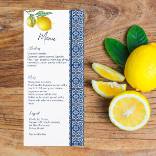Blue tiles lemon Amalfi bridal shower template