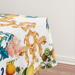 Blue tiles lemon Mediterranean Tablecloth