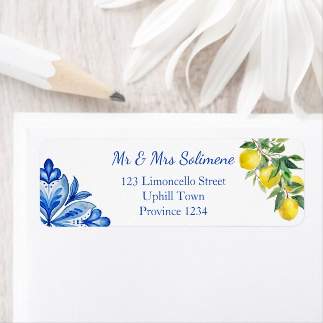 Blue tiles lemons Italian  (Insitu)