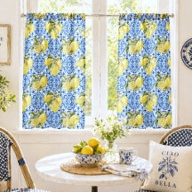 Blue Tiles Mediterranean Lemon Pattern