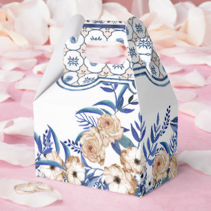 Blue Tiles Mediterranean Lemon Pattern Favour Box