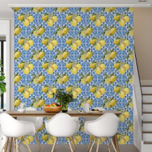 Blue Tiles Mediterranean Lemon Pattern
