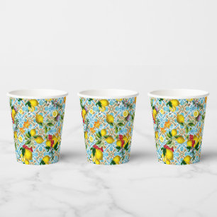 Blue Tiles Mediterranean Pattern Paper Cups