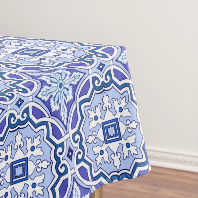Blue tiles,Mediterranean tiles,majolica    Tablecloth (In Situ)