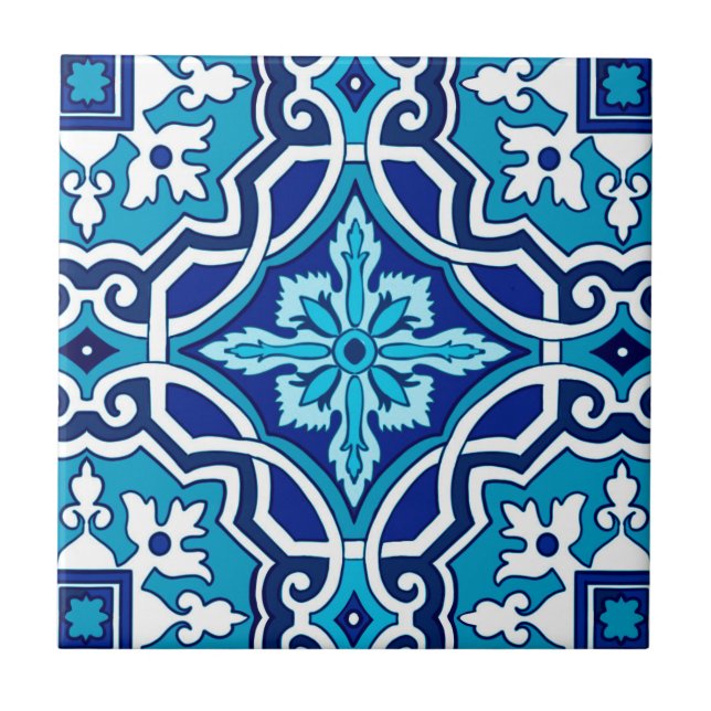 Blue tiles,Mediterranean tiles,majolica    Tile (Front)