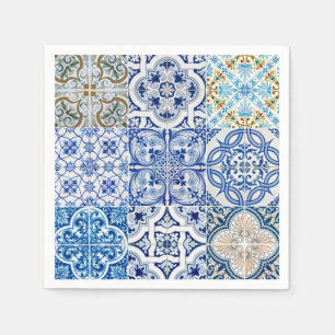 Blue Tiles Paper Napkins