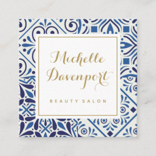 Blue tiles stilish square business card