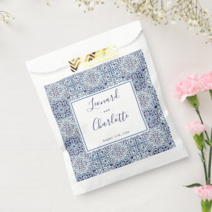 Blue tiles Wedding  Favour Bags