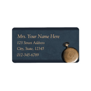 Blue Timepiece Address Lables Label