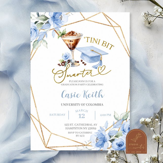 Blue Tini bit smarter Espresso martini Grad Invitation (Creator Uploaded)