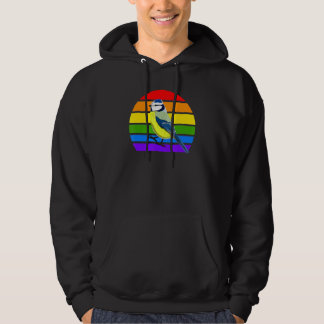 Blue Titmouse Rainbow Bird Birdwatcher Songbird Di Hoodie