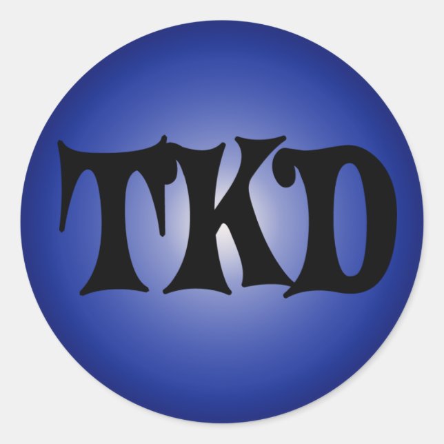 Blue TKD Round Sticker (Front)