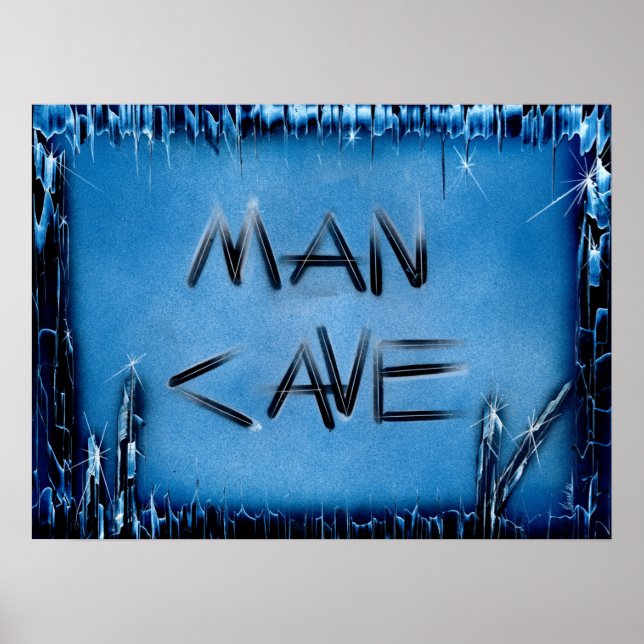 Blue to Black Man Cave Crystal Poster (Front)