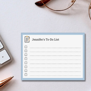 Blue To-Do List with Clipboard and Pen Post-it Notes
