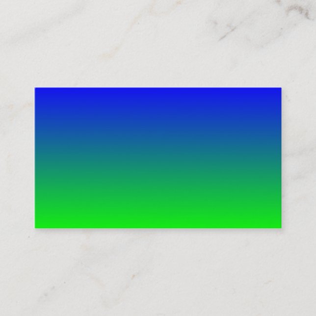 Blue to Lime Green Gradient Business Card (Front)