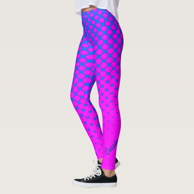 Blue to Pink Gradient Pattern Leggings (Left)