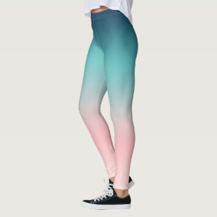 Blue to Pink Sunset Ombre Leggings