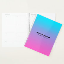 Blue to pur ombre background 3 ring binder planner