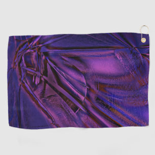 Blue to purple faded texture and digital scratches golf towel