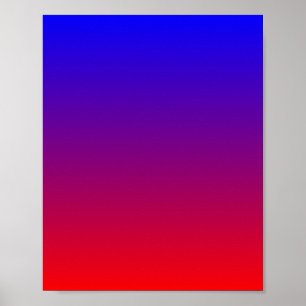Blue to Red Gradient Poster