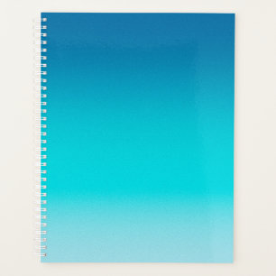 Blue to Teal Gradient Spiral Notebook Minimalist Planner