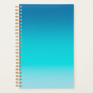 Blue to Teal Gradient Spiral Notebook Minimalist Planner
