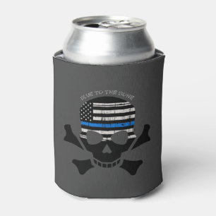 Blue to the Bone (black) Can Cooler