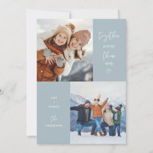 Blue Together More Than Ever 2-Photo Holiday Card
