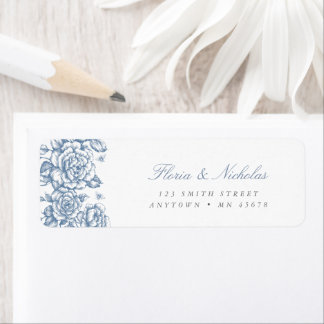 Blue Toile Address Label French Chinoiserie Chic