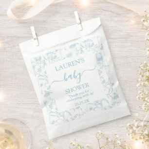 Blue Toile Bear Baby Shower Boy Favour Bags