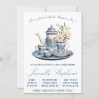 Blue Toile China Victorian Tea Party Bridal Shower