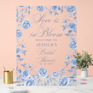 Blue Toile Chinoiserie Bridal Shower Welcome Acrylic Sign