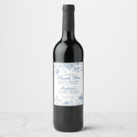 Blue Toile De Jouy Baptism Favours