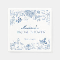 Blue Toile De Jouy Vintage Floral Bridal Shower