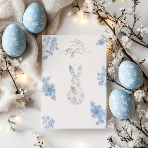 Blue toile Easter Holiday Postcard