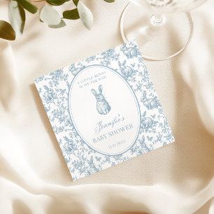 Blue Toile Little Bunny Easter Baby Boy Shower Napkin
