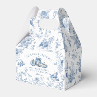 Blue Toile Pumpkin French Fall Dessert Favour Boxe