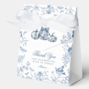Blue Toile Pumpkin French Fall Dessert Favour Boxe Box