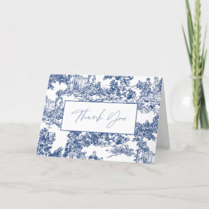 Blue Toile Thank You Card