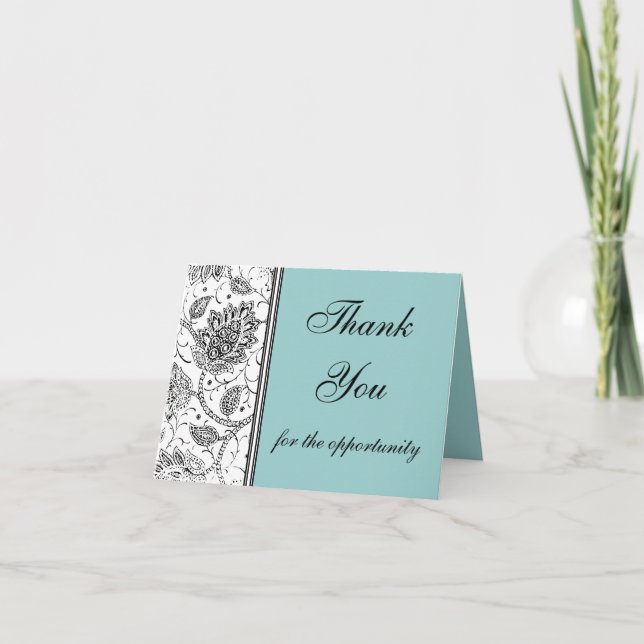 Blue Toile Thank You Cards, Personalized (Front)
