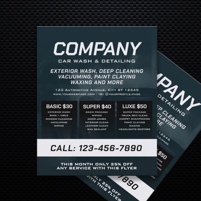 Blue tone car wash and detailing Flyer (Creator Uploaded)