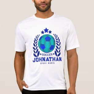 Blue Tone Soccer Ball Emblem Mens Gifts T-Shirt